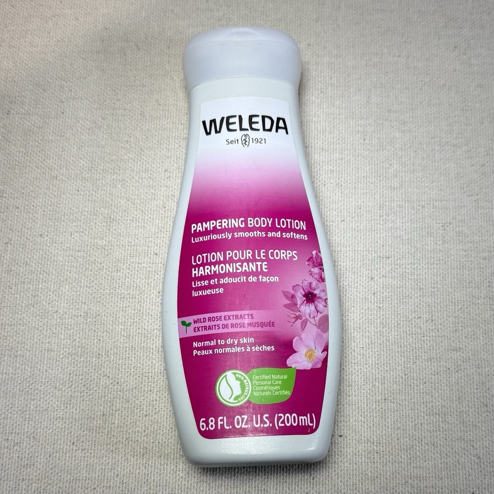 Weleda Pampering Body Lotion Wild Rose Extracts, 6.8 fl oz (200 ml)